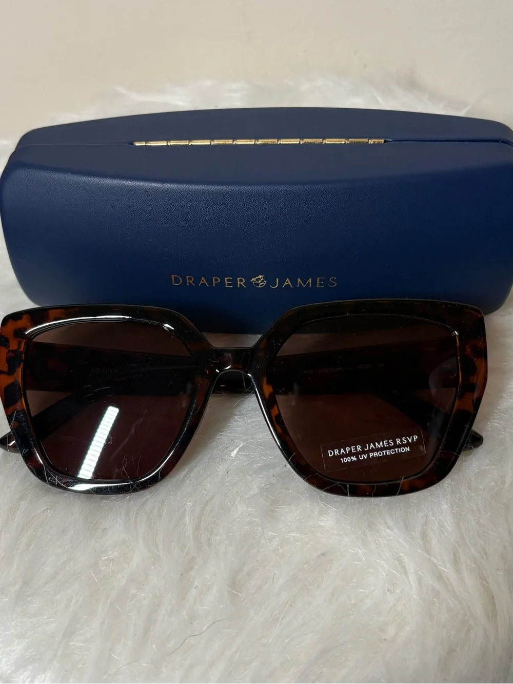 {NEW} Draper James Tortoiseshell Square Sunglasses with Brown Lenses